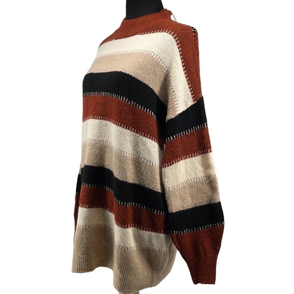 Pink Martini Neutral Sweater Metallic Thread Oversized Cozy Boutique Xs NWT - Picture 2 of 11